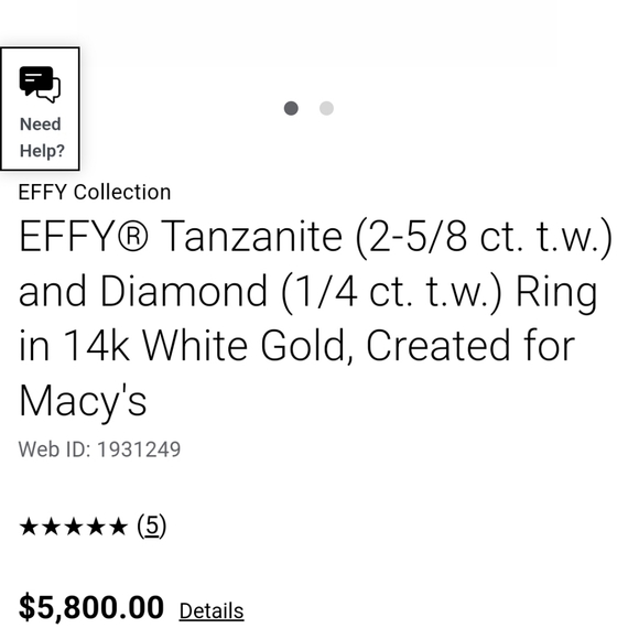 *Edit- SOLD!* 18k Diamond Halo Oval Tanzanite Ring - Picture 5 of 6